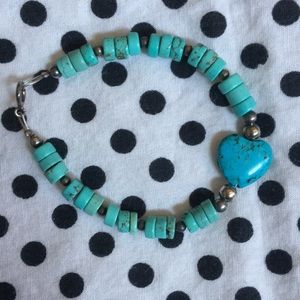 Turquoise heart bracelet